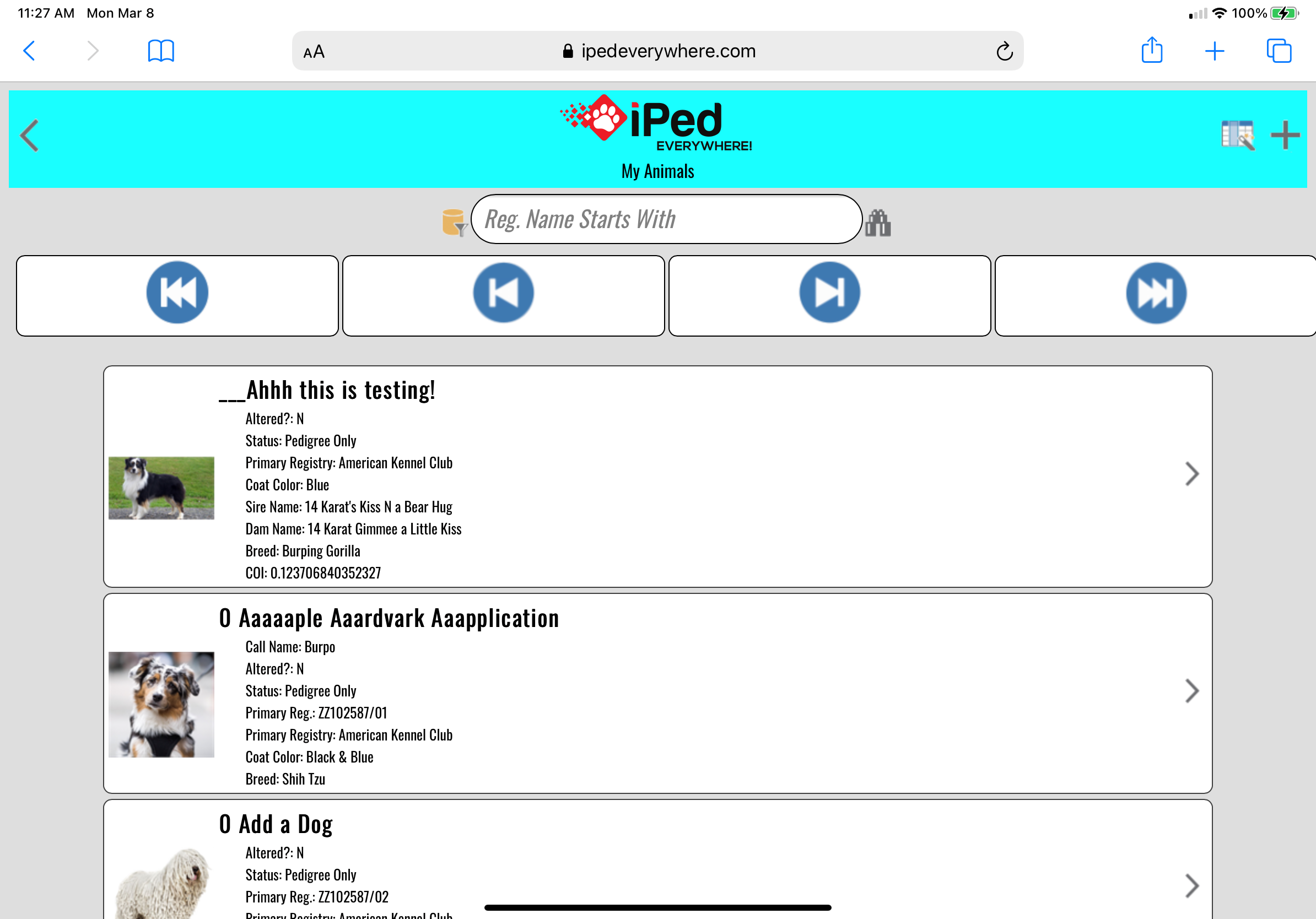 iPed Everywhere for device browser